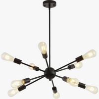 Lustre suspendu industriel en laiton noir brossé pour un design moderne et élégant