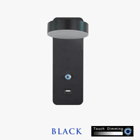 LITU - Applique Murale d'Intérieur Moderne en Aluminium avec Interface Tactile pour Gradation, USB LED pour Salon, Chevet et Couloir - Décoratif | Marco Lucetti