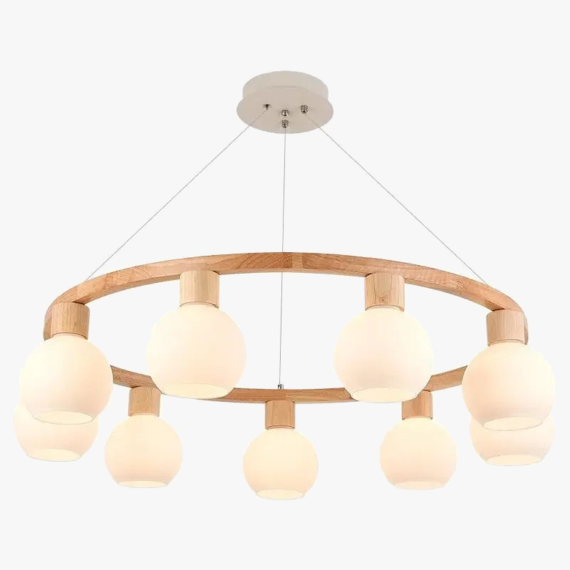 Lustre moderne en bois massif pour restaurant