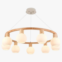 Lustre moderne en bois massif pour restaurant