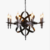 Lustre Loft Américain en Métal Rétro Rustique