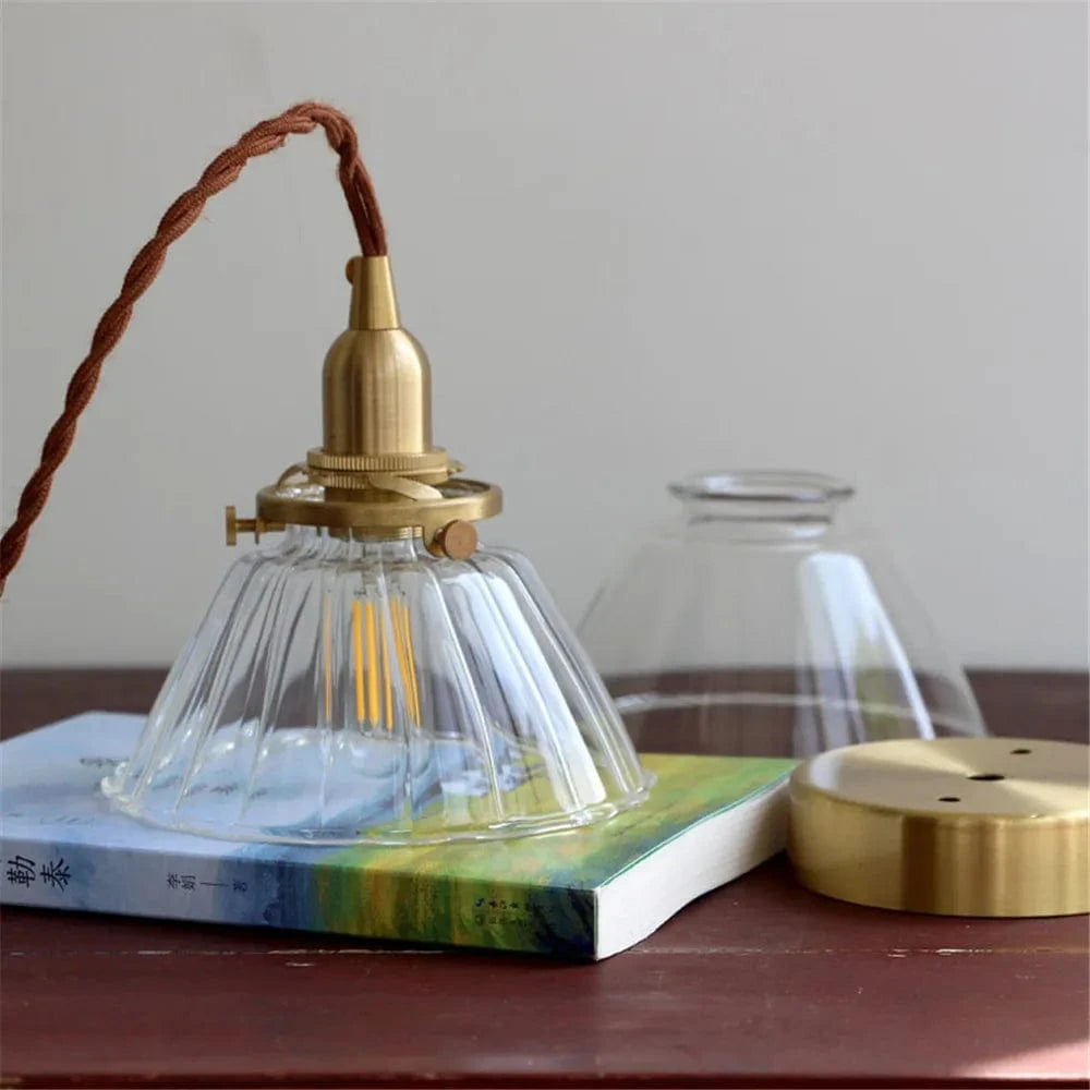 Loft Industriel LED Suspension Lumière Rétro en Laiton et Verre | Marco Lucetti