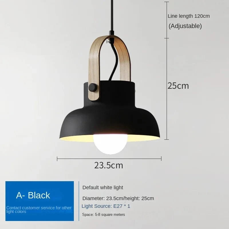 Loft Nordique LED : Suspension en Fer Macaron pour Éclairer vos Espaces Intérieurs | Marco Lucetti A noir / Lumière blanche 6000K