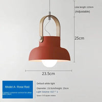 Loft Nordique LED : Suspension en Fer Macaron pour Éclairer vos Espaces Intérieurs | Marco Lucetti Ae rose rouge / Lumière blanche 6000K