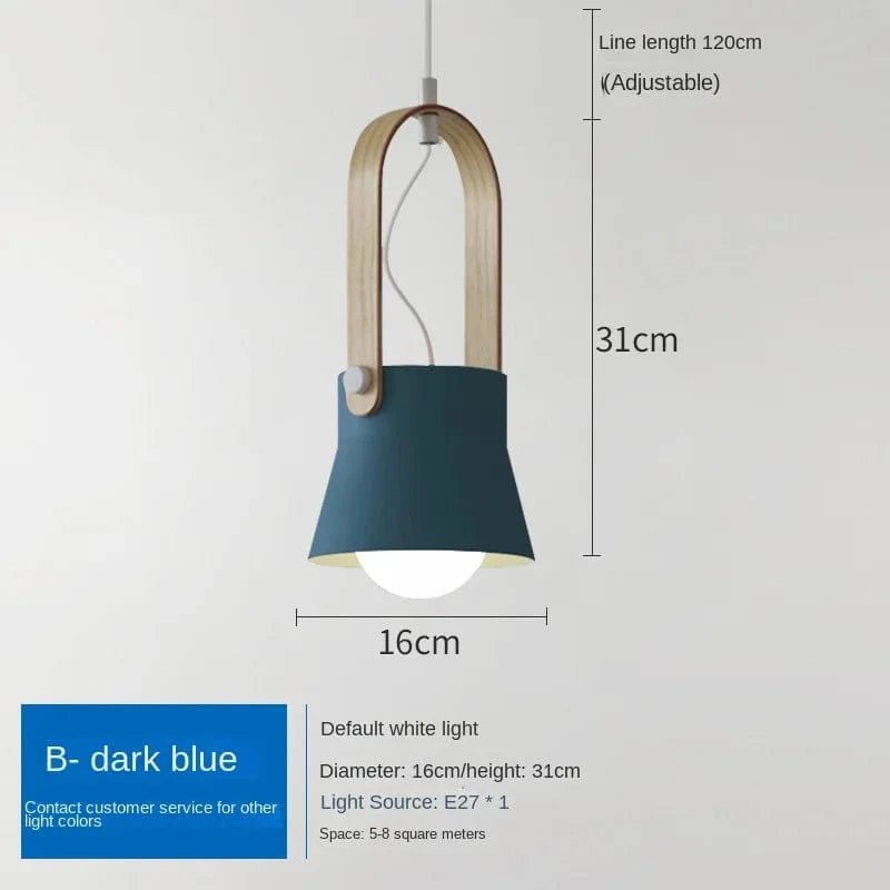 Loft Nordique LED : Suspension en Fer Macaron pour Éclairer vos Espaces Intérieurs | Marco Lucetti B Bleu Drak / Lumière blanche 6000K