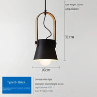 Loft Nordique LED : Suspension en Fer Macaron pour Éclairer vos Espaces Intérieurs | Marco Lucetti B Noir / Lumière blanche 6000K