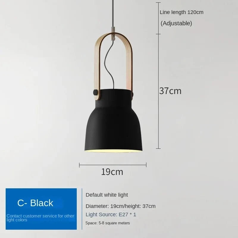 Loft Nordique LED : Suspension en Fer Macaron pour Éclairer vos Espaces Intérieurs | Marco Lucetti C Noir / Lumière blanche 6000K