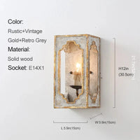 Loft Vintage Wood Lustre: Suspension Luminaire Gris pour Chambre, Salon & Cuisine | Marco Lucetti L15 H30cm 1LT