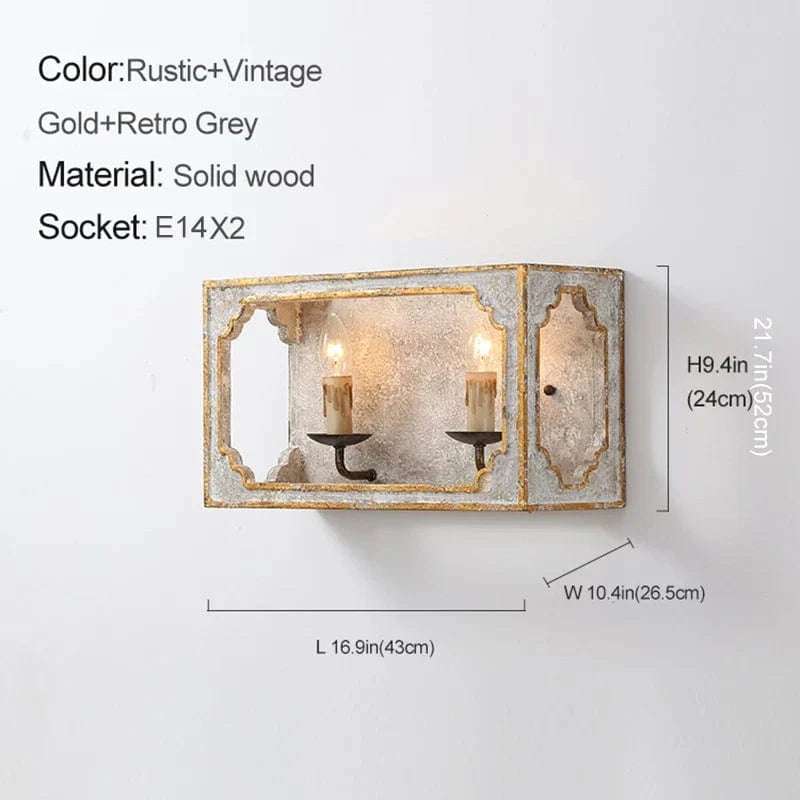 Loft Vintage Wood Lustre: Suspension Luminaire Gris pour Chambre, Salon & Cuisine | Marco Lucetti L43 H24cm 2LT