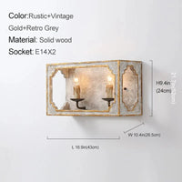 Loft Vintage Wood Lustre: Suspension Luminaire Gris pour Chambre, Salon & Cuisine | Marco Lucetti L43 H24cm 2LT