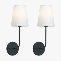 Lot de 2 Appliques Murales Industrielles Phansthy avec Abat-jour en Tissu | Marco Lucetti