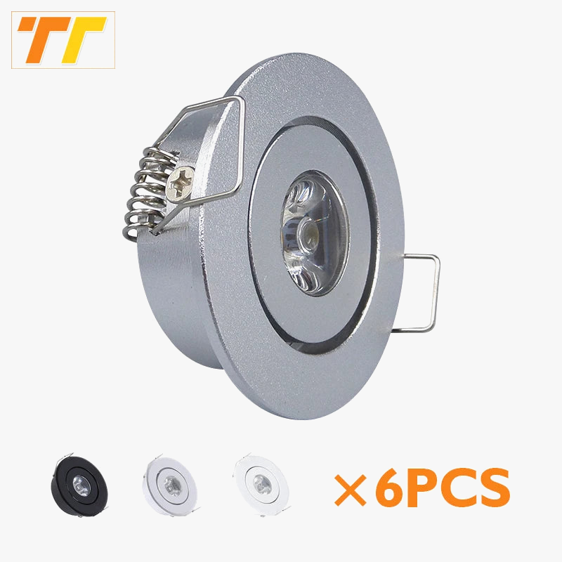 Lot de 6 mini spots LED dimmables encastrés - AluminiumSmooth.