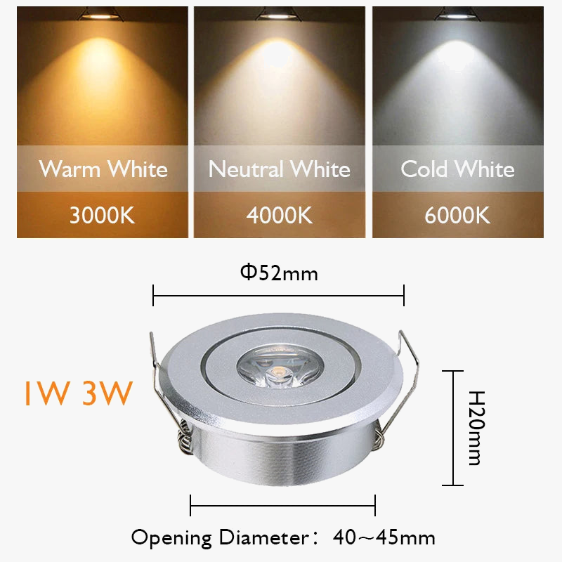 Lot de 6 mini spots LED dimmables encastrés - AluminiumSmooth.