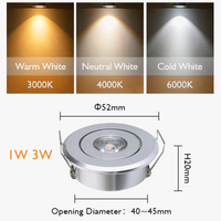 Lot de 6 mini spots LED dimmables encastrés - AluminiumSmooth.
