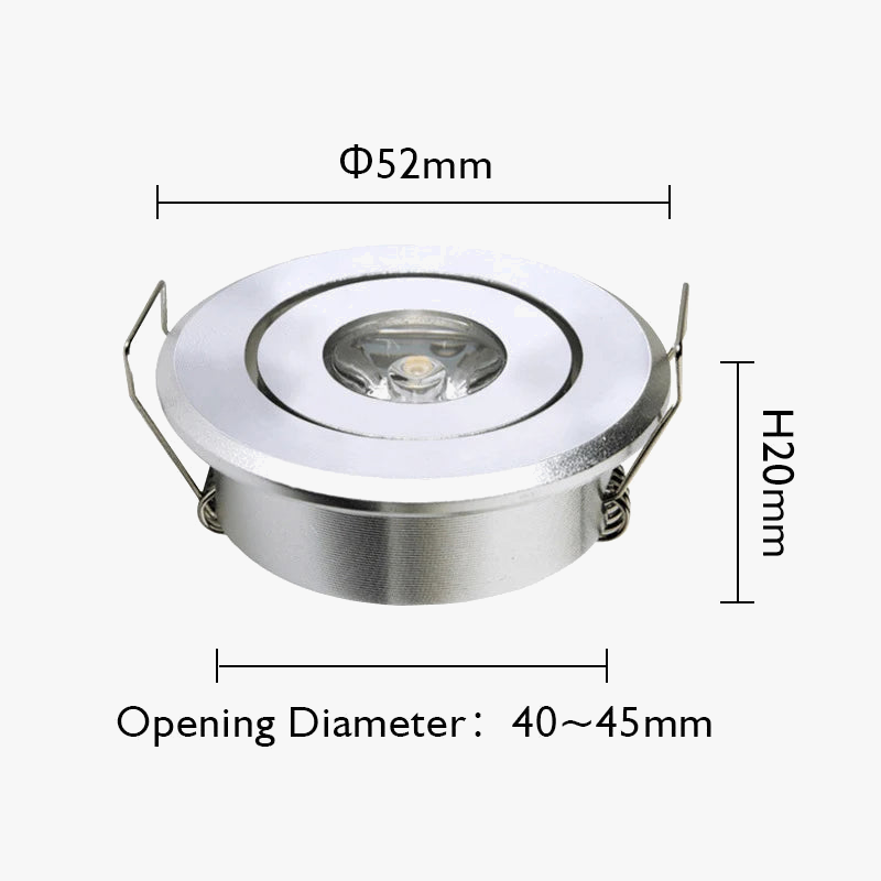 Lot de 6 mini spots LED dimmables encastrés - AluminiumSmooth.