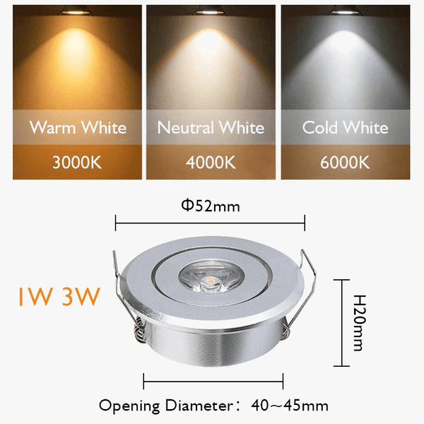 Lot de 6 mini spots LED dimmables encastrés - AluminiumSmooth. | Marco Lucetti