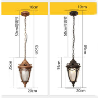 Luminaire extérieur américain pour Restaurant Balcon Bar Hôtel Pavillon Galerie accrochage rétro étanche Chandelier Lumière