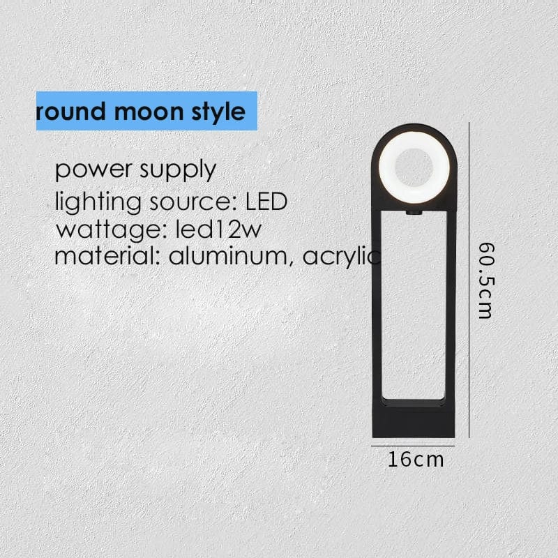 Lumières de Chemin LED pour Jardin et Allée en Aluminium Waterproof | Marco Lucetti Blanc froid / Style lune ronde / LED12w | CHINE