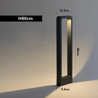 Lumières de jardin modernes en aluminium - Étanches IP54 - Éclairage extérieur pour villas et paysages | Marco Lucetti 80CM 10W Lumière chaude