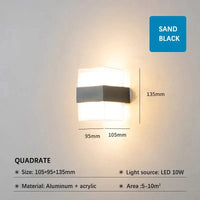 Lumières Extérieures Haut de Gamme avec IP65 Étanche Pour Décoration de Jardin Cour | Marco Lucetti Applique murale / Lumière blanche carrée