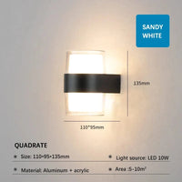 Lumières Extérieures Haut de Gamme avec IP65 Étanche Pour Décoration de Jardin Cour | Marco Lucetti Applique murale / Lumière blanche ronde