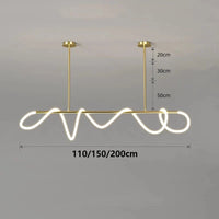 Lumières LED modernes pour la maison: Lampes suspendues design pour salon et salle à manger | Marco Lucetti Cercle doré / Longueur 110cm / Blanc froid