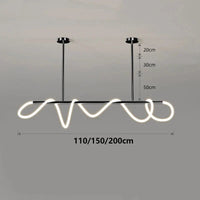Lumières LED modernes pour la maison: Lampes suspendues design pour salon et salle à manger | Marco Lucetti Cercle noir / Longueur 110cm / Blanc froid