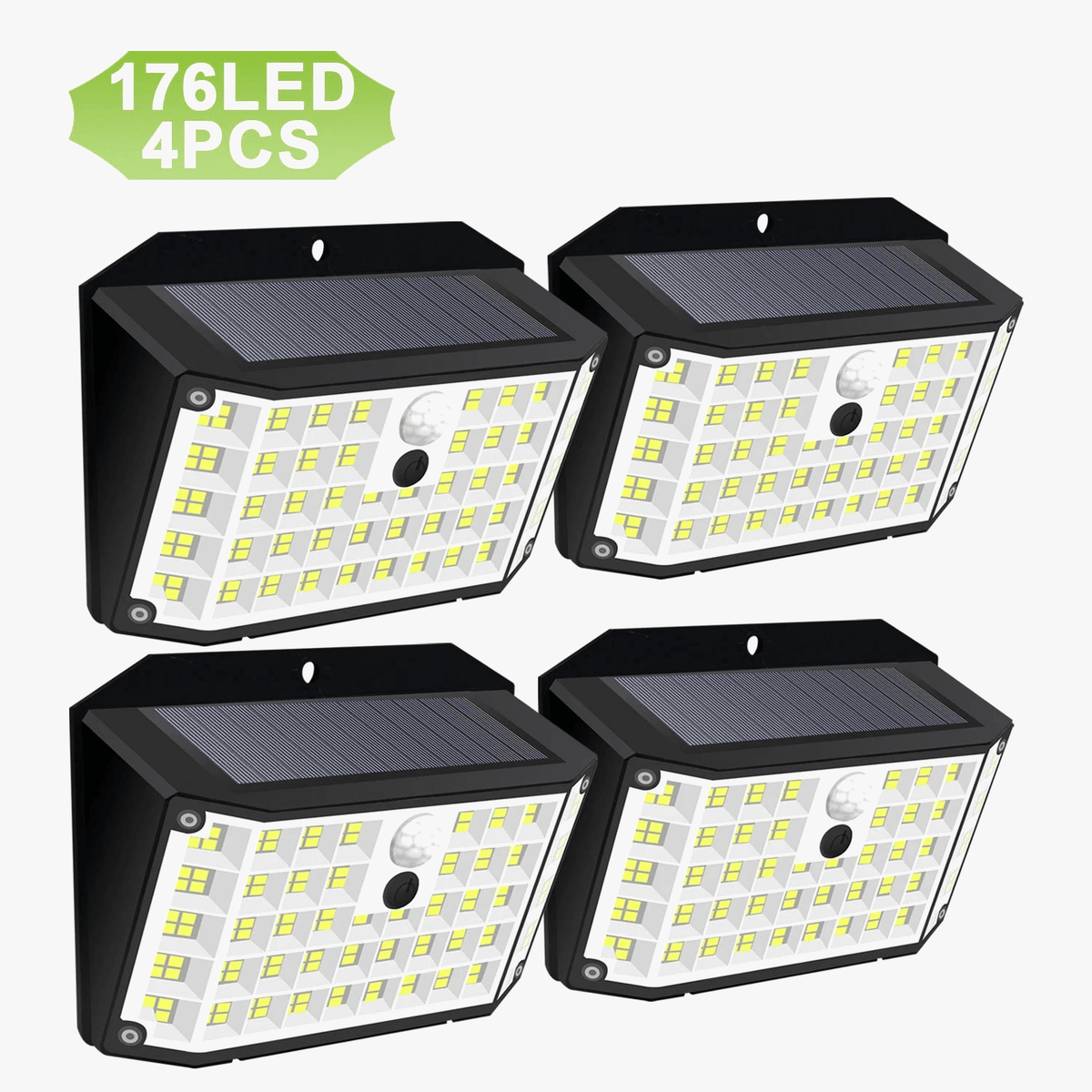 Lumières Solaires 176 LED d'Inondation avec Capteur de Mouvement IP65 - Lampe Murale pour l'Extérieur | Marco Lucetti
