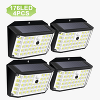Lumières Solaires 176 LED d'Inondation avec Capteur de Mouvement IP65 - Lampe Murale pour l'Extérieur | Marco Lucetti