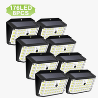 Lumières Solaires 176 LED d'Inondation avec Capteur de Mouvement IP65 - Lampe Murale pour l'Extérieur | Marco Lucetti