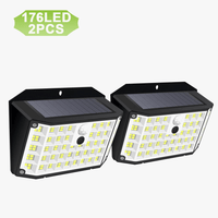 Lumières Solaires 176 LED d'Inondation avec Capteur de Mouvement IP65 - Lampe Murale pour l'Extérieur | Marco Lucetti