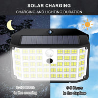 Lumières Solaires 176 LED d'Inondation avec Capteur de Mouvement IP65 - Lampe Murale pour l'Extérieur | Marco Lucetti