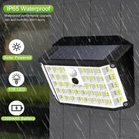 Lumières Solaires 176 LED d'Inondation avec Capteur de Mouvement IP65 - Lampe Murale pour l'Extérieur | Marco Lucetti