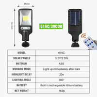 Lumières solaires extérieures LED 30/72COB Cour Impermeable Avec Capteur de Mouvement - Marque X | Marco Lucetti