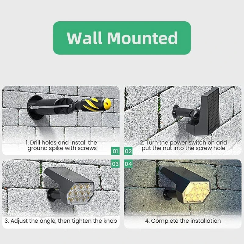 Lumières Solaires Extérieures LED - Éclairage Solaires - 2 en 1 pour Jardin | Marco Lucetti