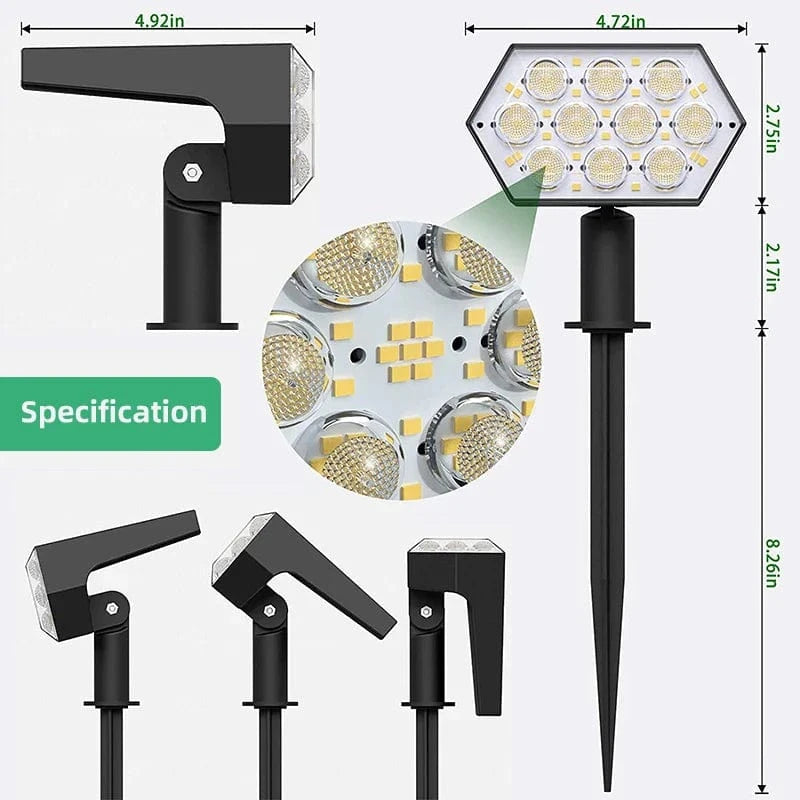 Lumières Solaires Extérieures LED - Éclairage Solaires - 2 en 1 pour Jardin | Marco Lucetti