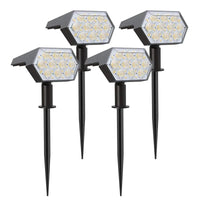 Lumières Solaires Extérieures LED - Éclairage Solaires - 2 en 1 pour Jardin | Marco Lucetti 4 pièces de lumière froide.