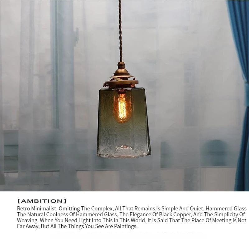 Luminaire antique de suspension en verre de cuivre de luxe | Marco Lucetti