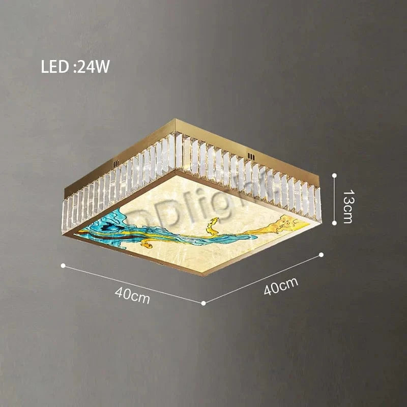 Luminaire Art Déco LED Doré Réglable | Marco Lucetti Carré C 40cm / Chrome / Lumière 3 couleurs