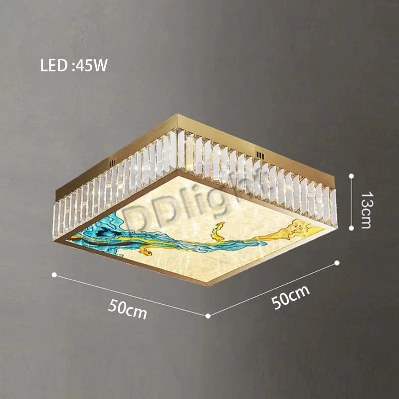 Luminaire Art Déco LED Doré Réglable | Marco Lucetti Carré C 50cm / Chrome / Lumière 3 couleurs
