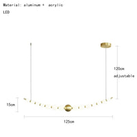 Luminaire de suspension LED en laiton avec fil réglable et abat-jour rond | Marco Lucetti C-Aluminium 125cm / 3000K