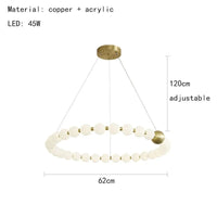 Luminaire de suspension LED en laiton avec fil réglable et abat-jour rond | Marco Lucetti F-62cm / 3 modifiables