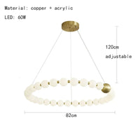 Luminaire de suspension LED en laiton avec fil réglable et abat-jour rond | Marco Lucetti F-82cm / 3 modifiables