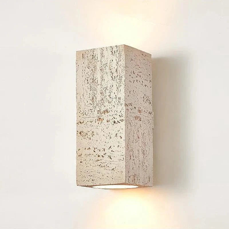 Luminaire décoratif d'intérieur carré en ciment nordique à LED, avec style Wabi-Sabi | Marco Lucetti Beige / 10x10x23CM / Blanc chaud | 10W