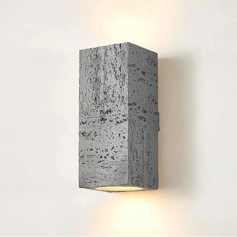 Luminaire décoratif d'intérieur carré en ciment nordique à LED, avec style Wabi-Sabi | Marco Lucetti Gris / 10x10x23CM / Blanc chaud | 10W