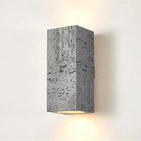 Luminaire décoratif d'intérieur carré en ciment nordique à LED, avec style Wabi-Sabi | Marco Lucetti Gris / 10x10x23CM / Blanc chaud | 10W