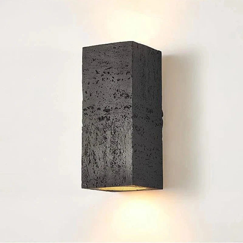 Luminaire décoratif d'intérieur carré en ciment nordique à LED, avec style Wabi-Sabi | Marco Lucetti Noir / 10x10x23CM / Blanc chaud | 10W
