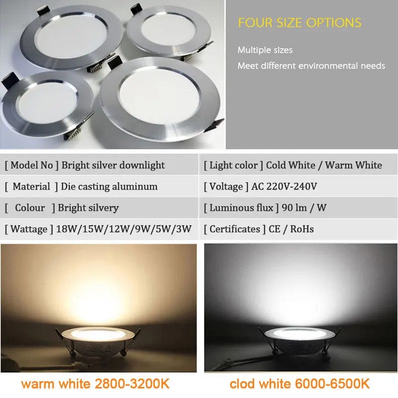 Luminaire encastrable LED argenté brillant Ultimate Light™ | Marco Lucetti