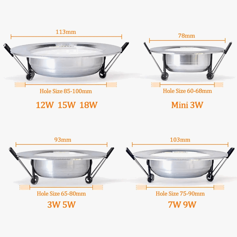 Luminaire encastrable LED argenté brillant Ultimate Light™ | Marco Lucetti