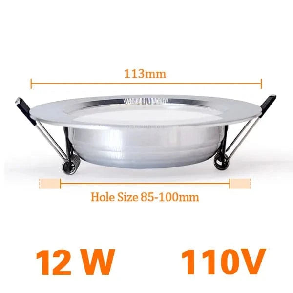 Luminaire encastrable LED argenté brillant Ultimate Light™ | Marco Lucetti 12W 110V / Blanc chaud 3000K